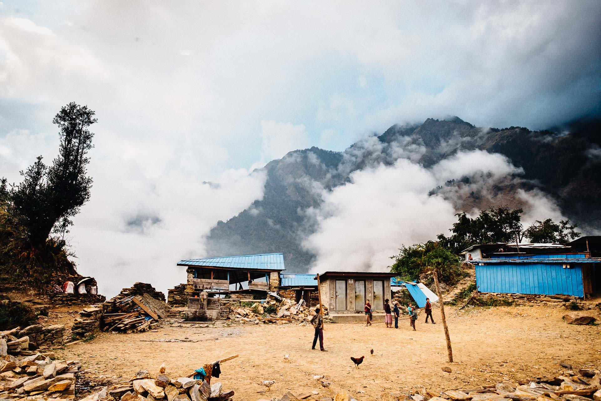 School area in Lingjo. The only building from the school compound that resisted the earthquake was the toilets, built by the WFP. Fortunately, the earthquake struck on a Saturday.